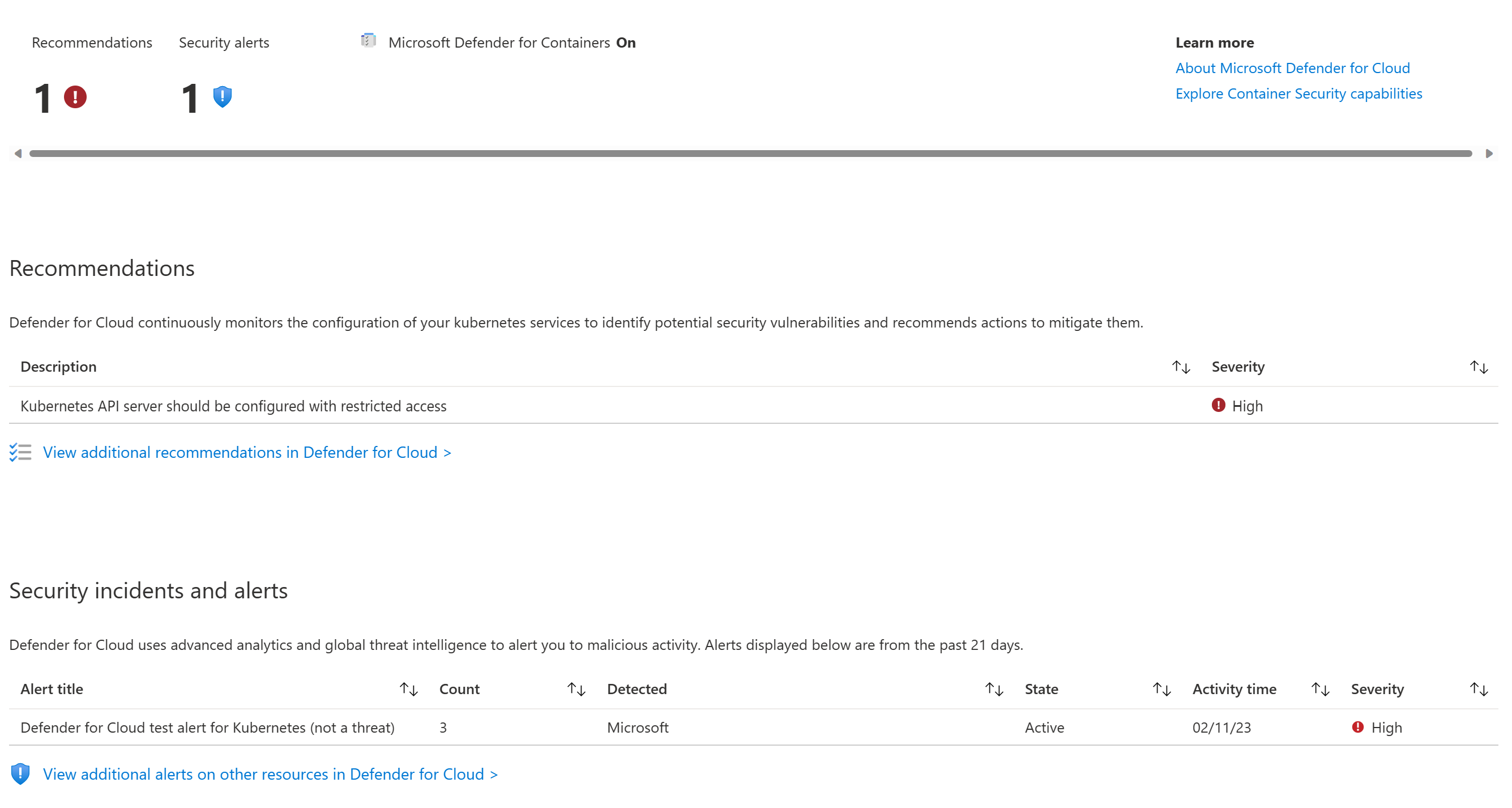Defender for Cloud Recommendations and Security Alerts