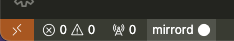 Screenshot of the mirrord extension in the vs code toolbar