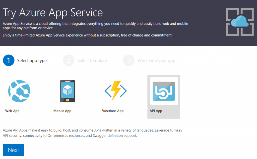 Try App Service Landing Page