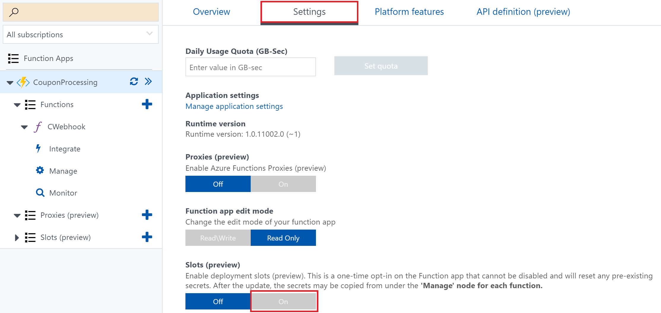 azure web app connection string deployment slot