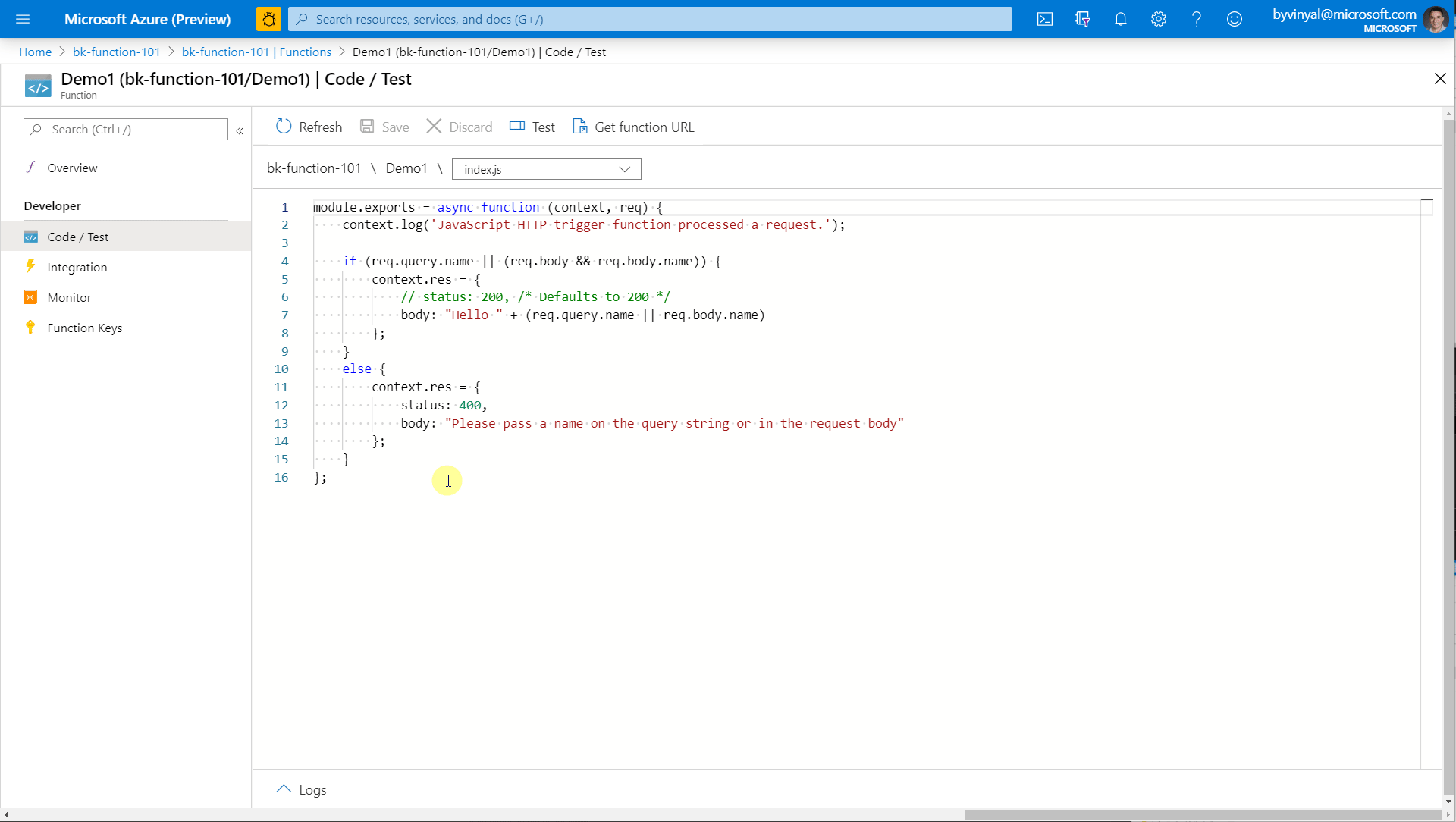 New functions code editor