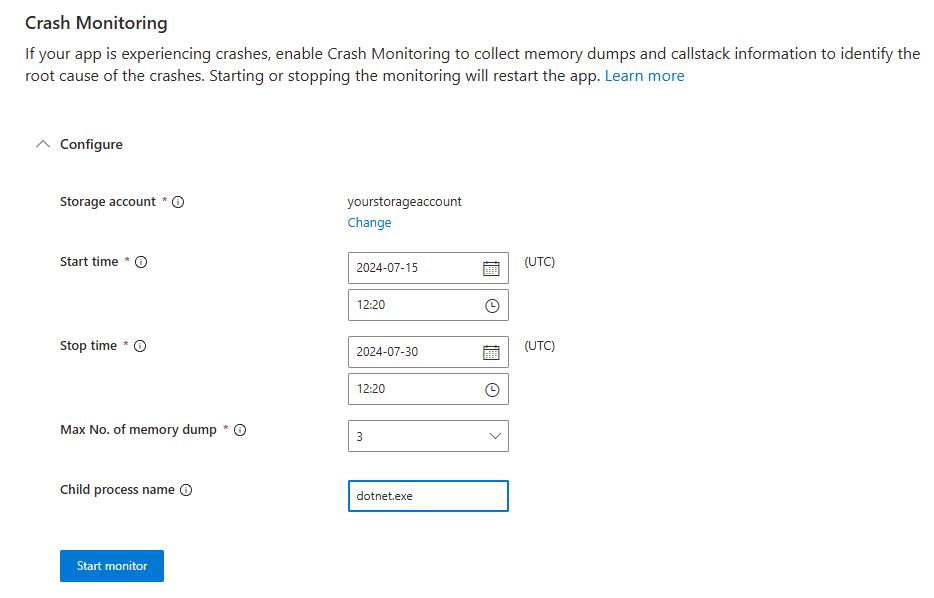 Crash Monitoring for child processes