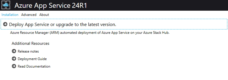 Azure App Service on Azure Stack Hub 24R1 Installer