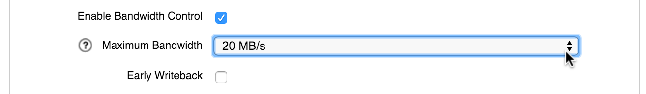 Bandwidth control settings