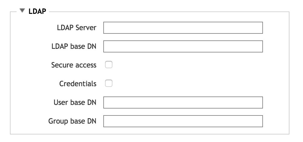 LDAP user/group server parameters