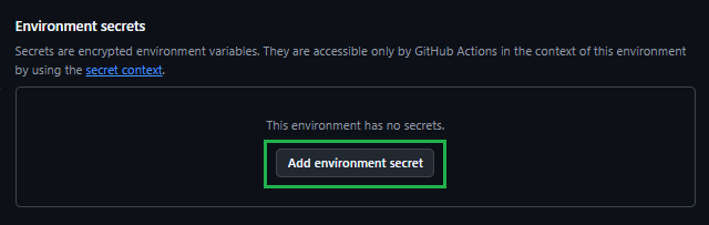 Navigate to env secrets