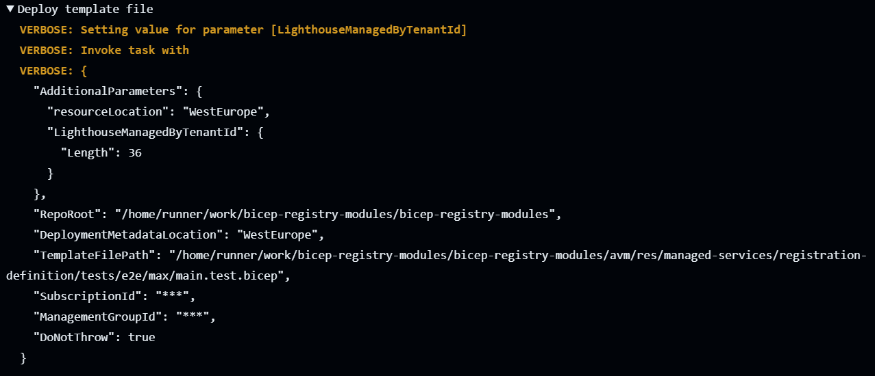 Example pipeline log