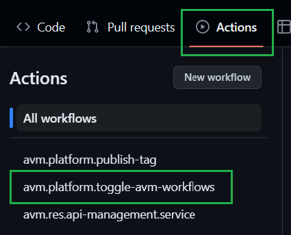 Select Toggle Workflows