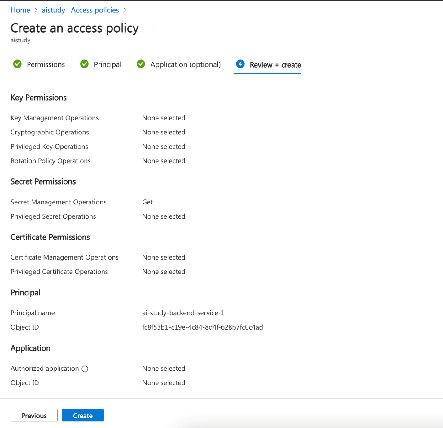 screenshot of access policy review screen when creating a new policy