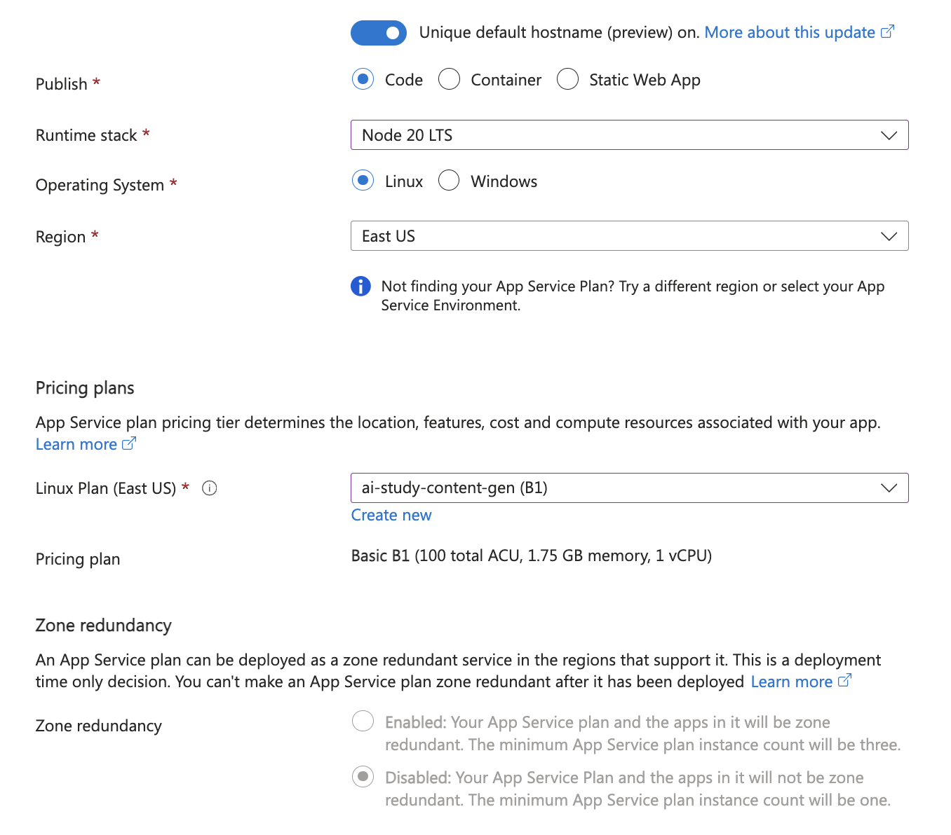 Web App configuration in Web Apps in the Azure portal