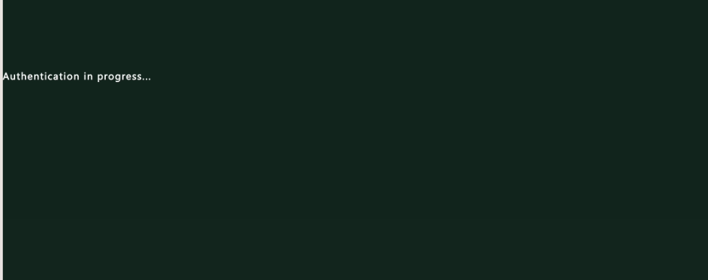 sign in experience - authentication in progress screen
