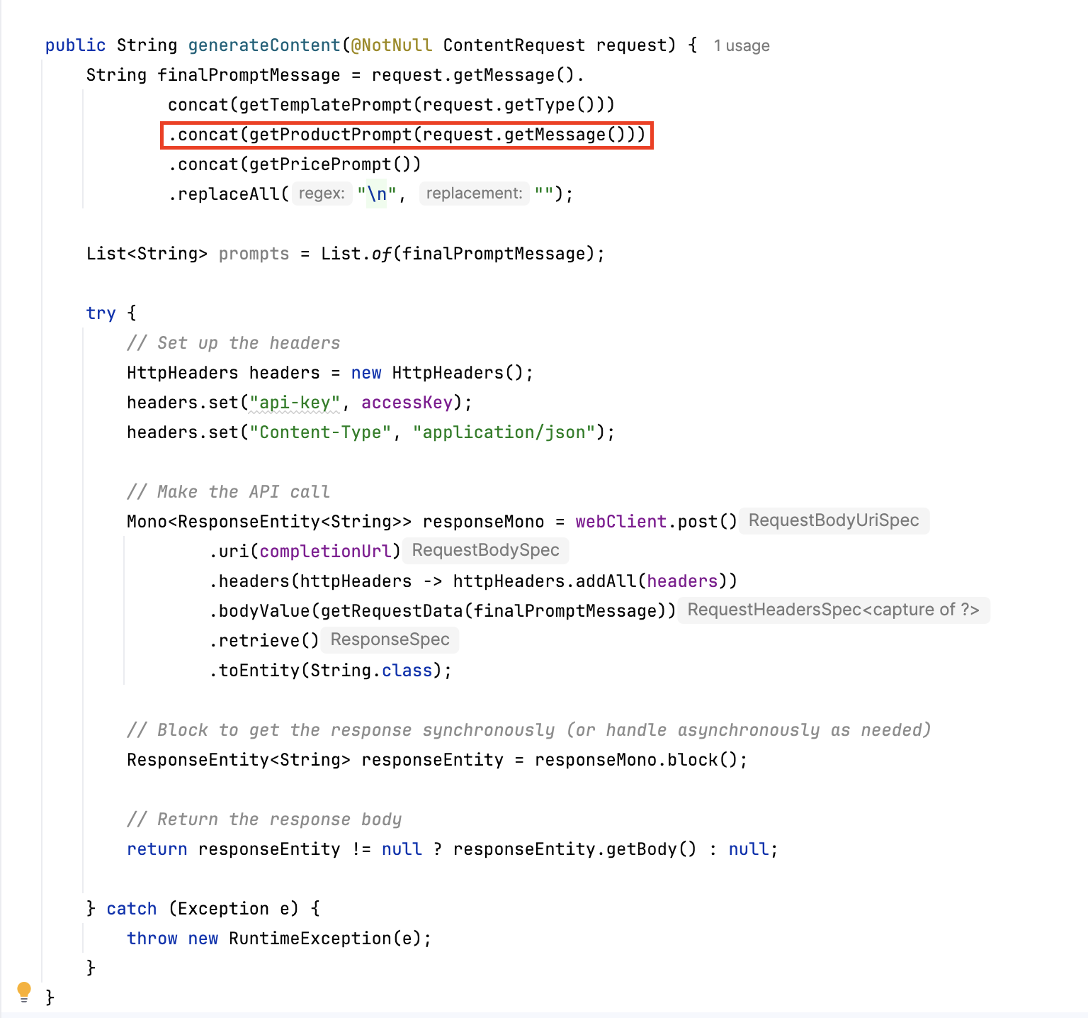 image of code snippet