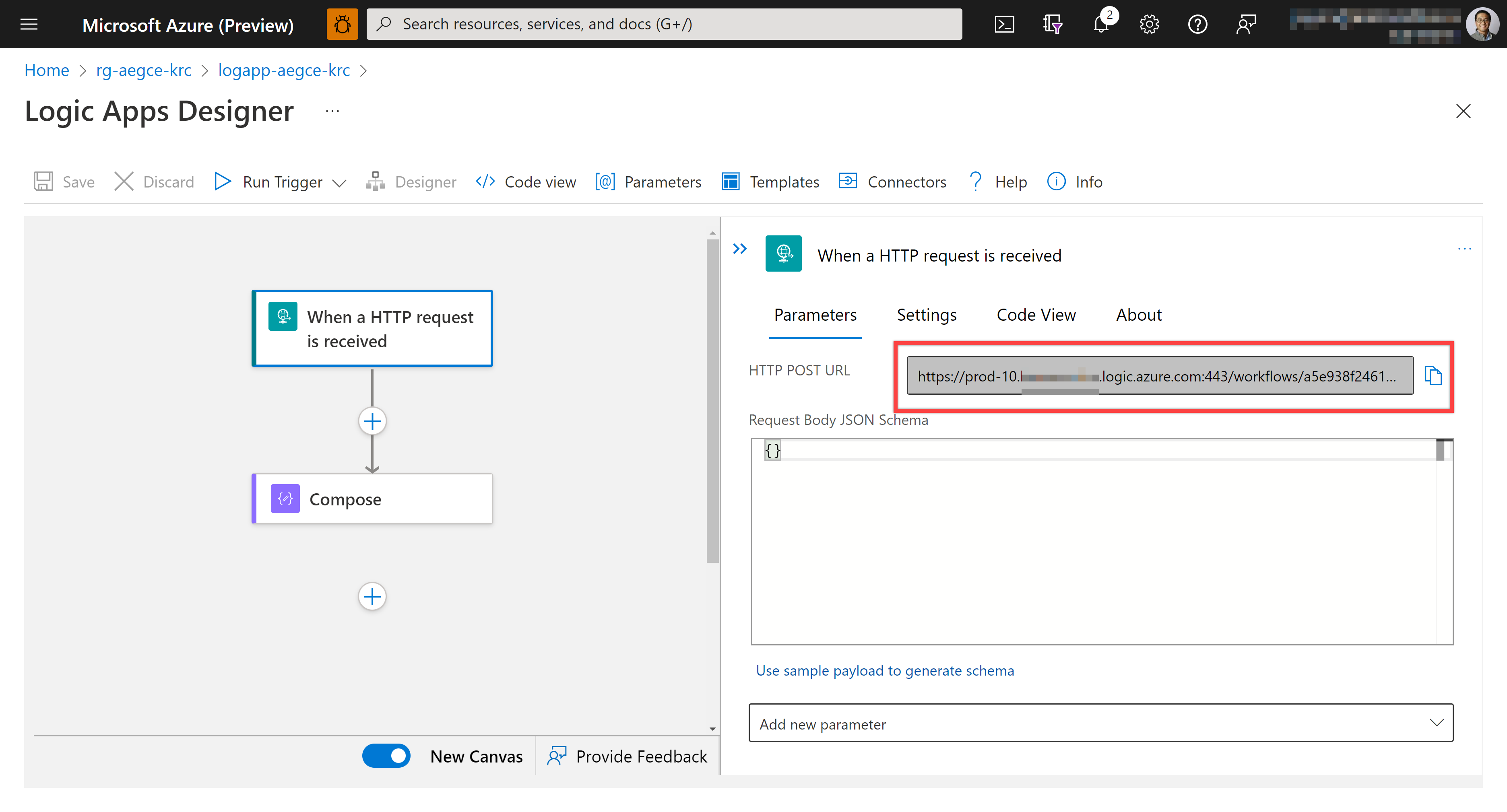 Azure Logic Apps with HTTP Request Trigger