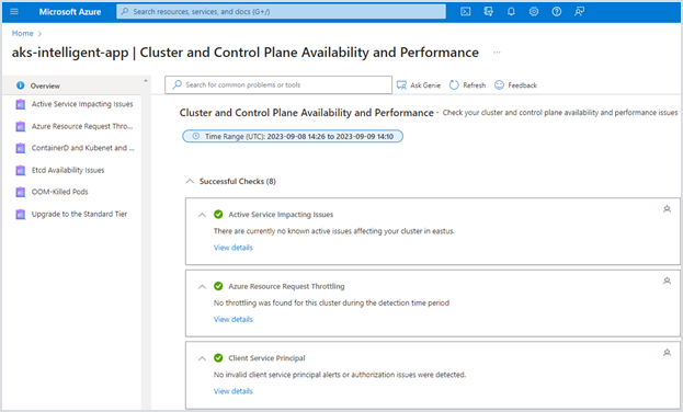 image of possible cluster issues in Azure