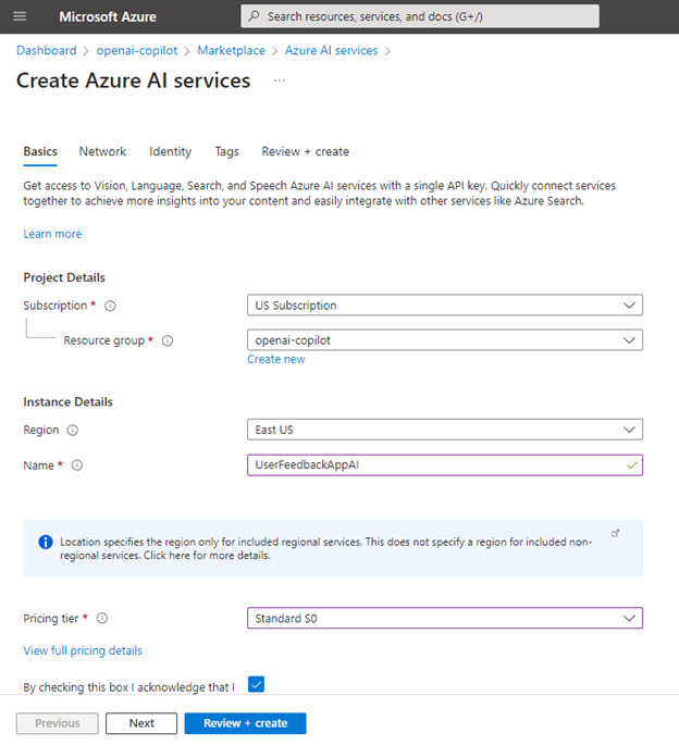 image of set up of an Azure service