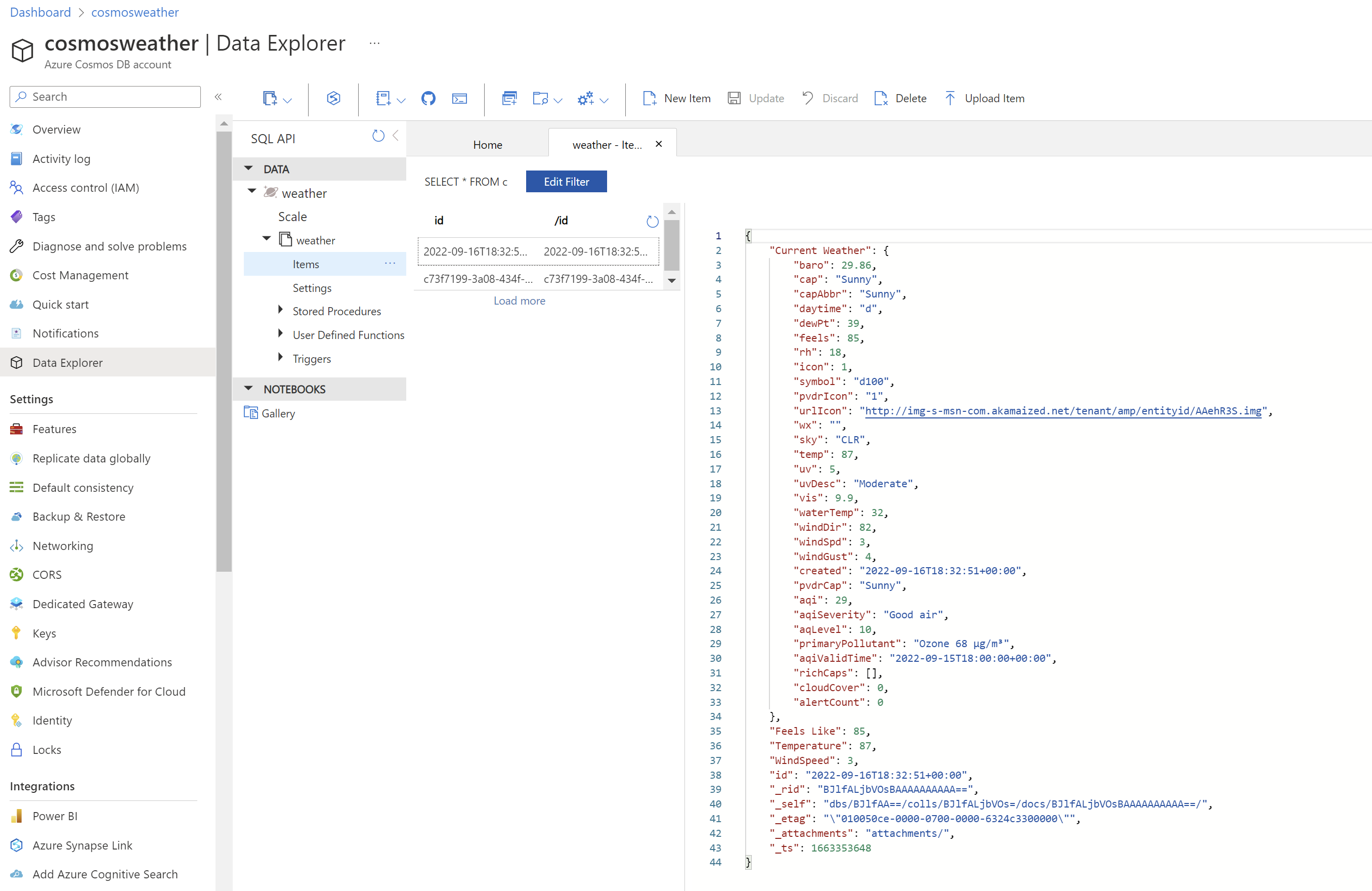 Logic App workflow with trigger and action