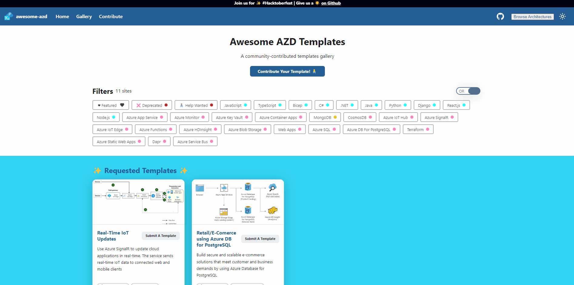 Animated showcase of Awesome AZD Templates