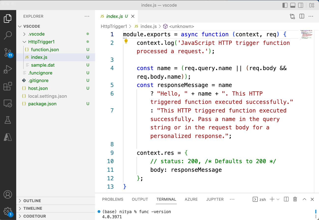 Final screenshot for VS Code workflow