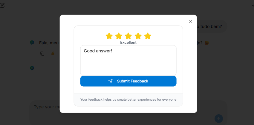 User feedback with rating