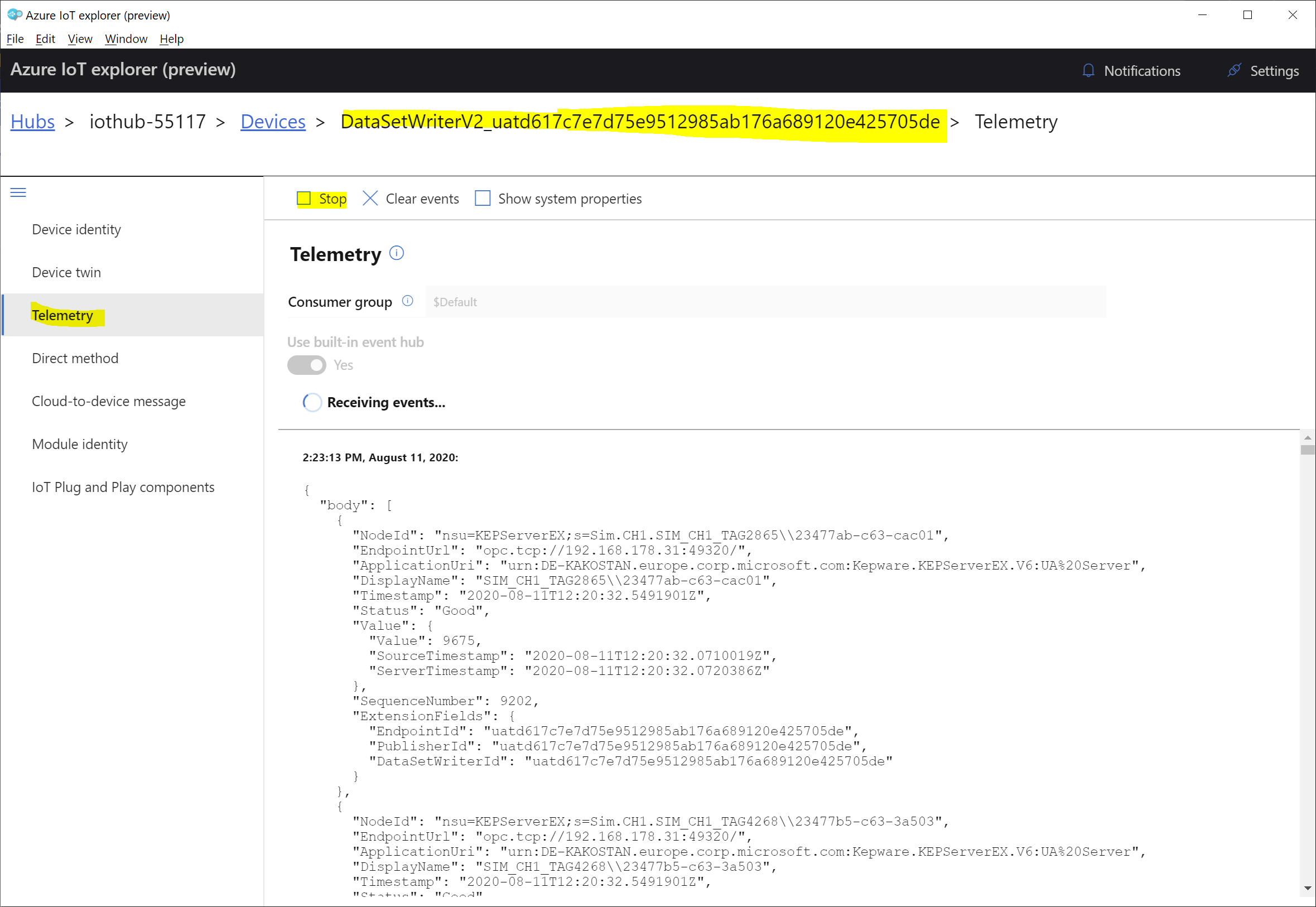 Azure IoT Explorer