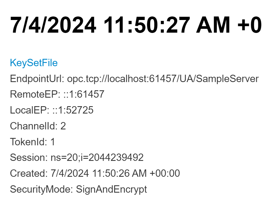 Key Set Log File