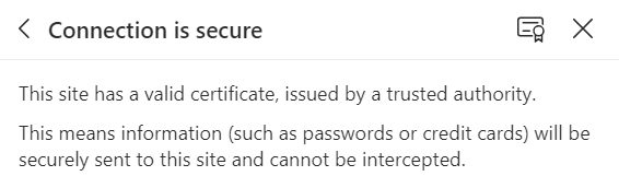 Browser "Connection is secure" details