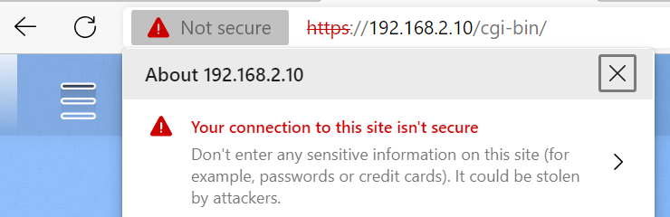"Your connection to this site isn't secure"