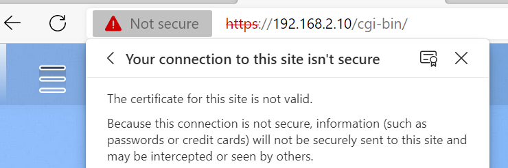 Browser "Your connection to this site isn't secure" details