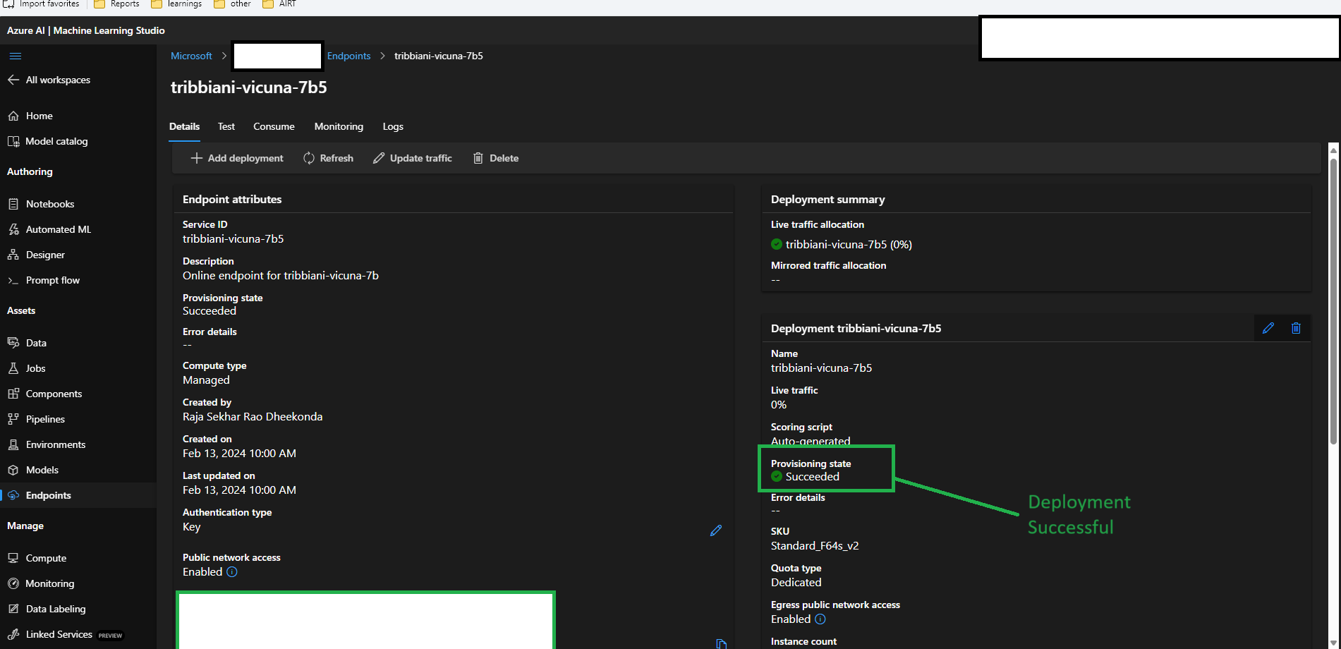 AML Endpoint Deployment