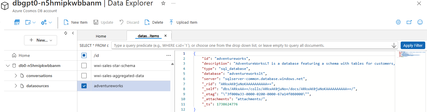 Sample Datasource Configuration