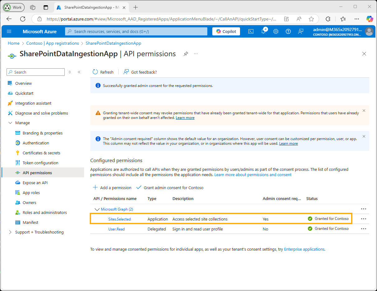 Grant Admin Consent