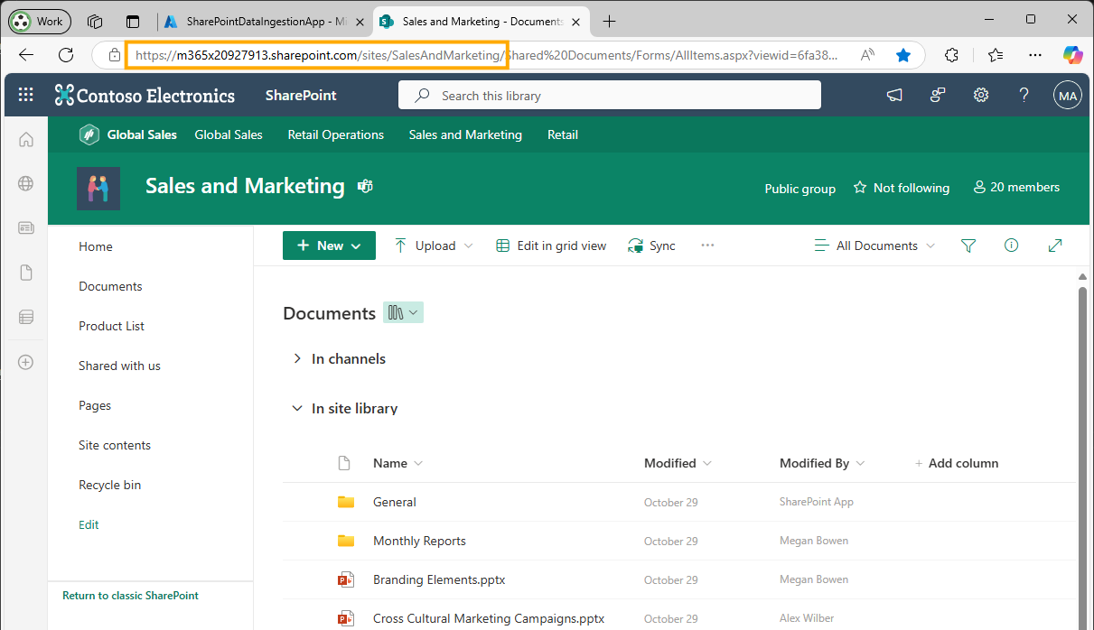 Getting site URL
