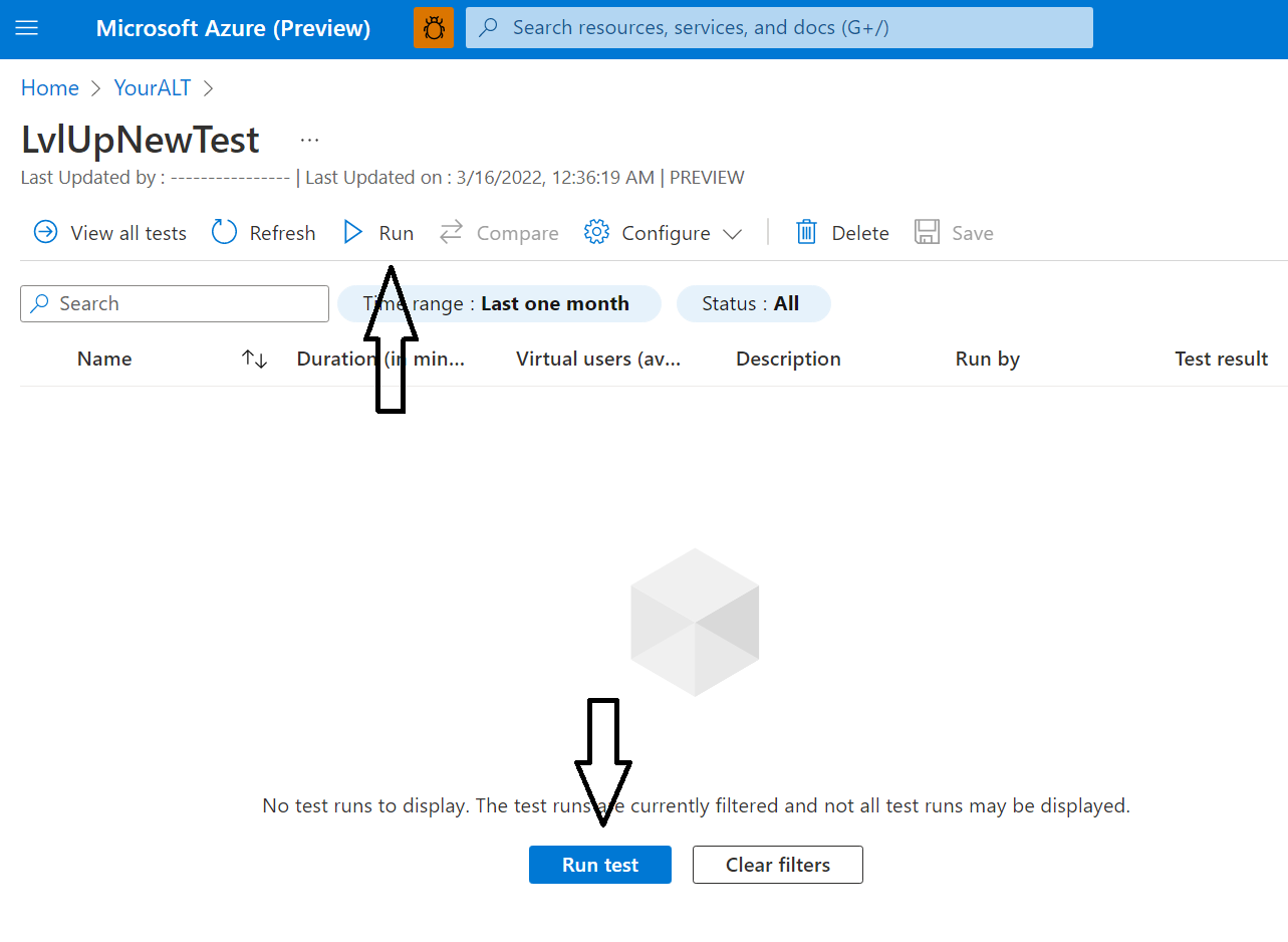 Azure Load Testing - Configure/Review instance