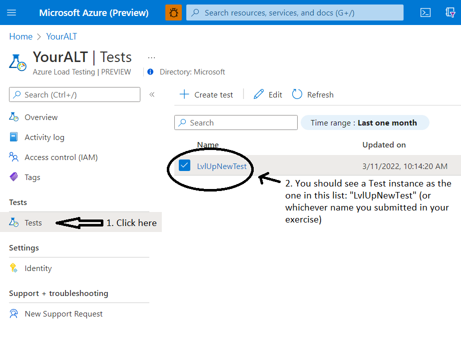 Azure Load Testing - Test instance