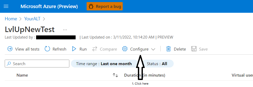 Azure Load Testing - Configure/Review instance