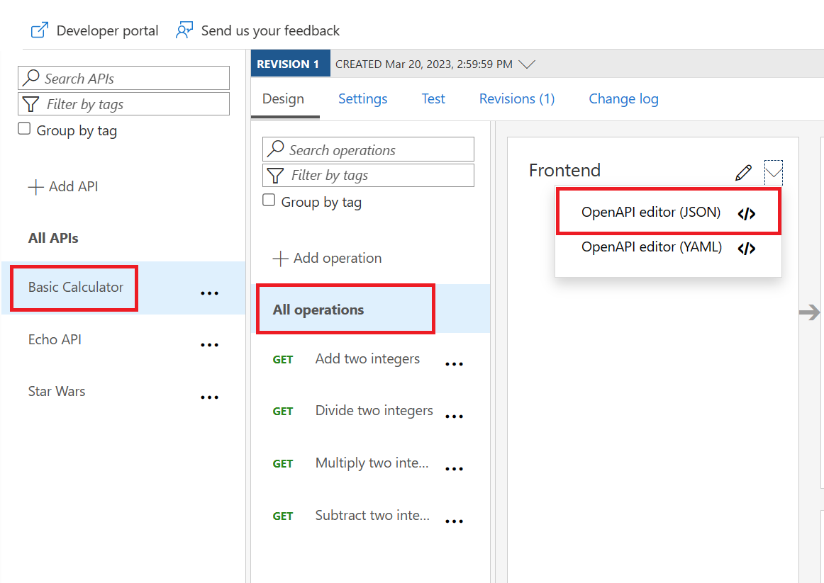 APIM Calculator API Swagger