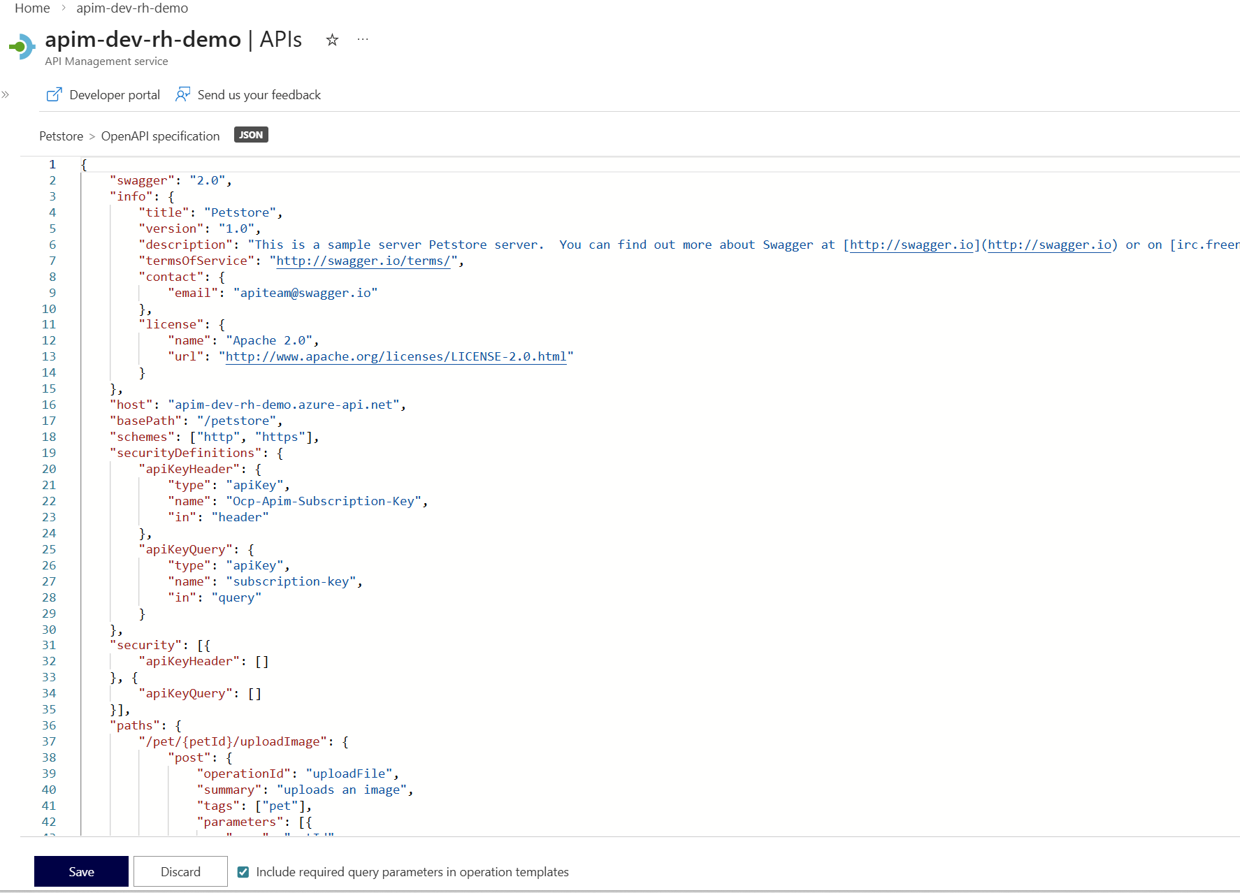 APIM Swagger Petstore API Swagger