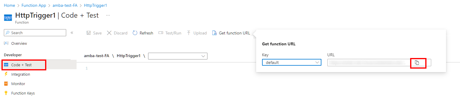 Get function URL