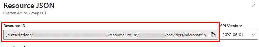 Action Group Resource ID