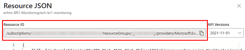 Event Hub Resource ID