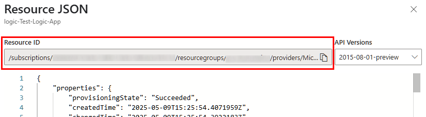 Logic App Resource ID