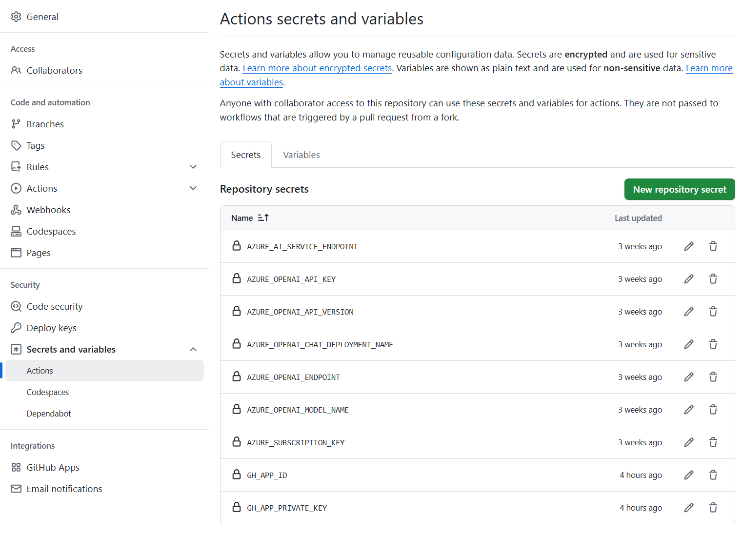 Enter environment variable name