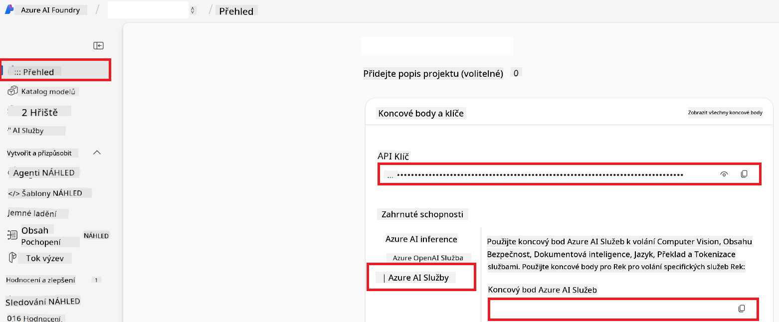 Find API Key and Endpoint