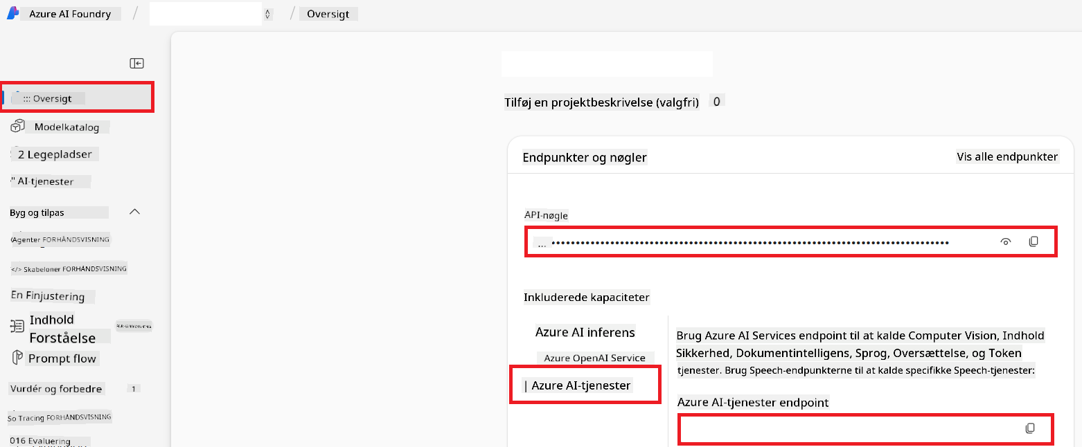 Find API Key and Endpoint