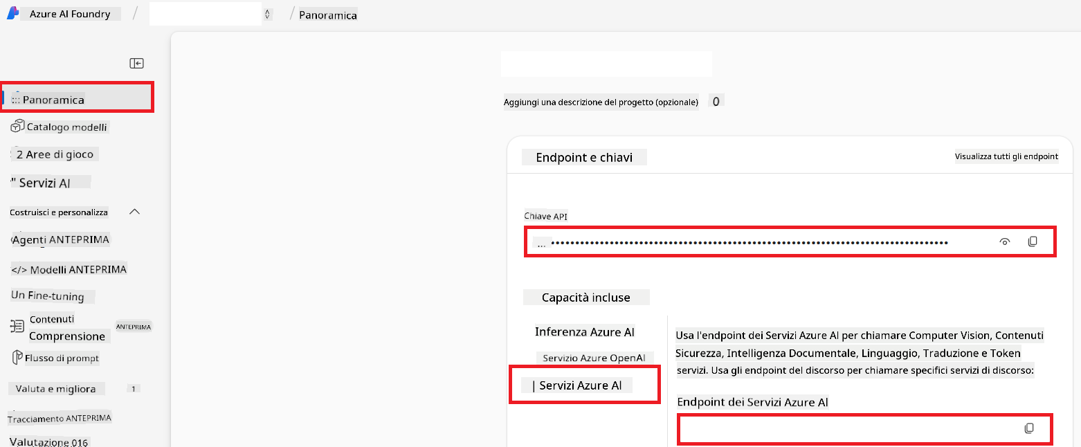 Find API Key and Endpoint