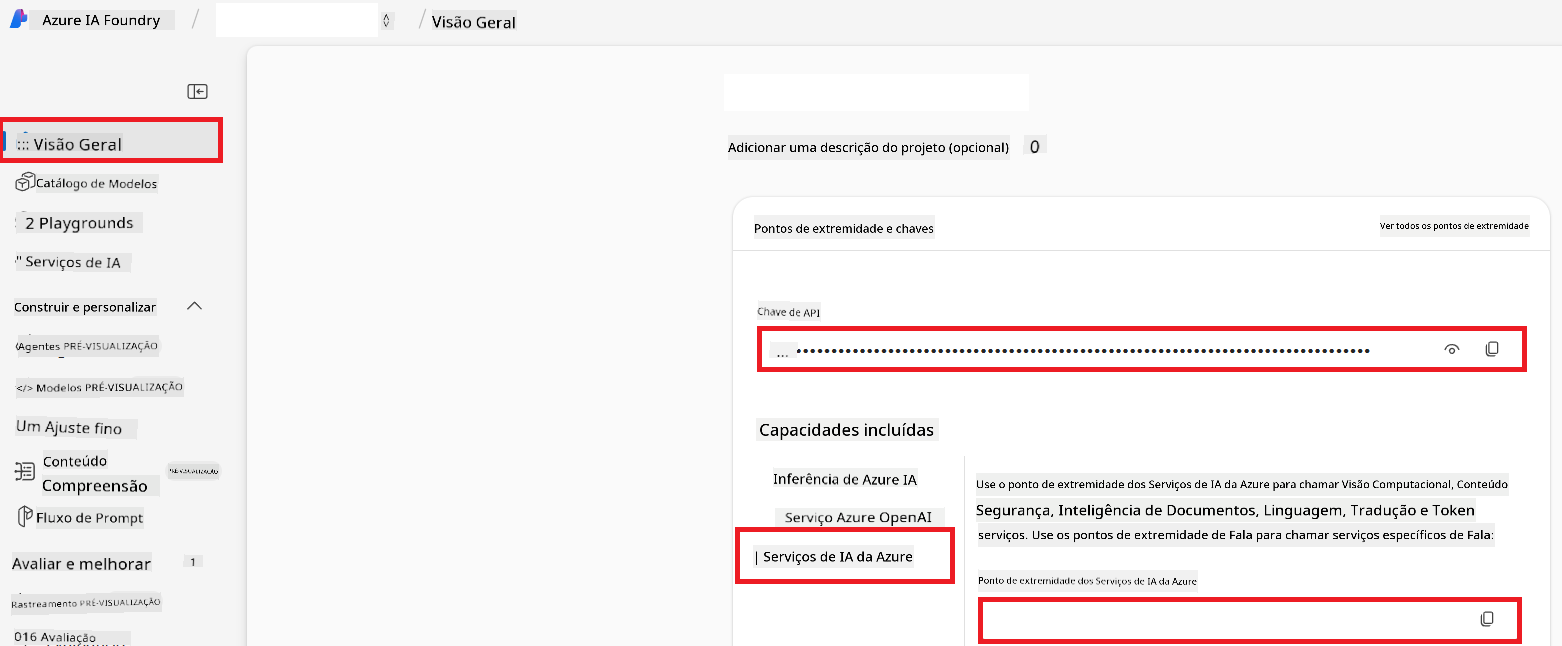 Find API Key and Endpoint