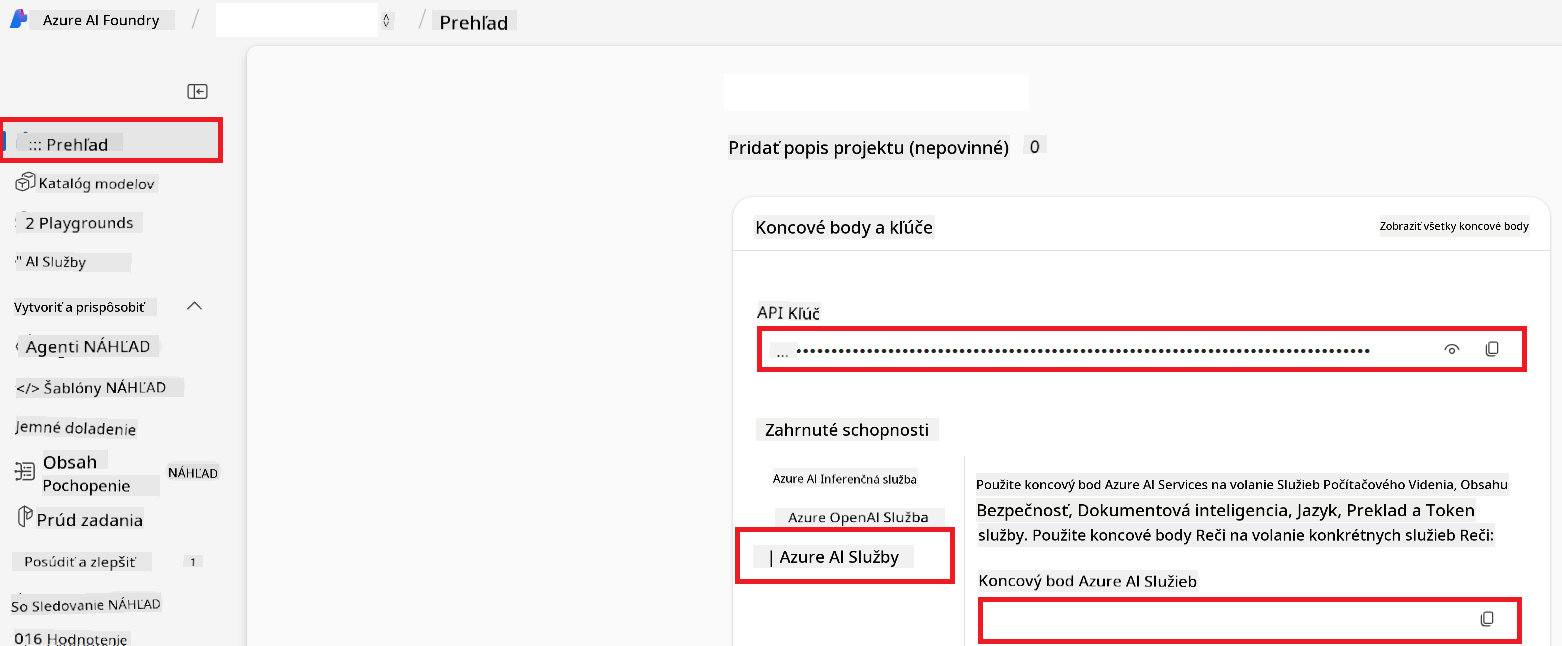 Find API Key and Endpoint