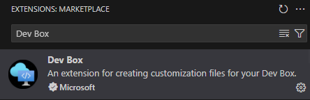 Dev Box extension