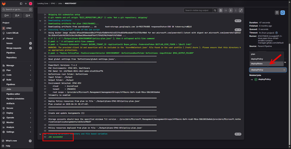 GitLab Running The EPAC GitLab Pipeline