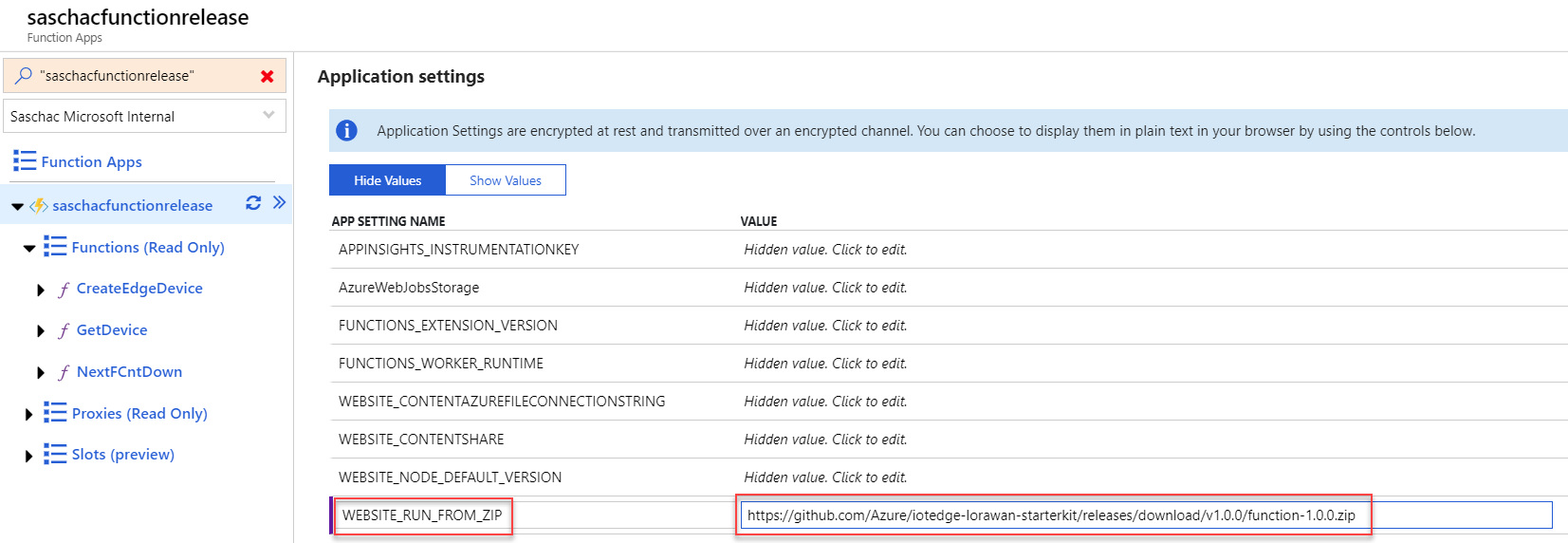 Run Azure Function from Zip file